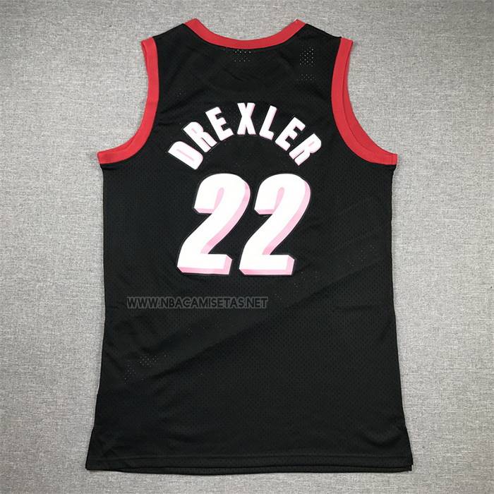 Camiseta Portland Trail Blazers Clyde Drexler NO 22 Mitchell & Ness 1991-92 Negro
